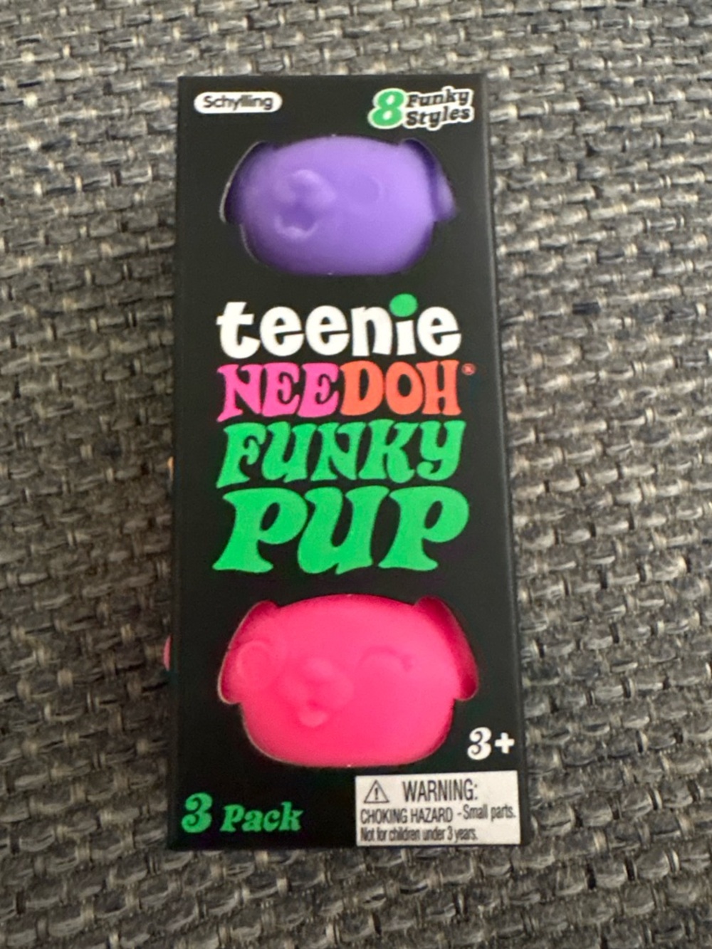 NEW Needoh 3 Pack Funky Pups Squishy Toys | Purple Orange & Pink | Fast Shipping